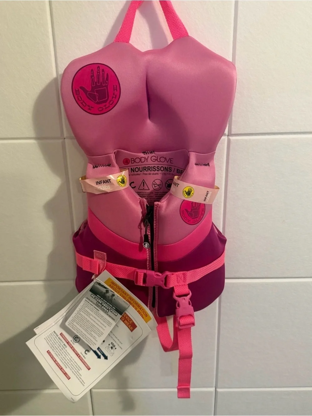 Body Glove Pink Infant PFD with Logo